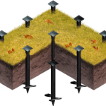 Металлические сваи, размером 108х2500 мм.