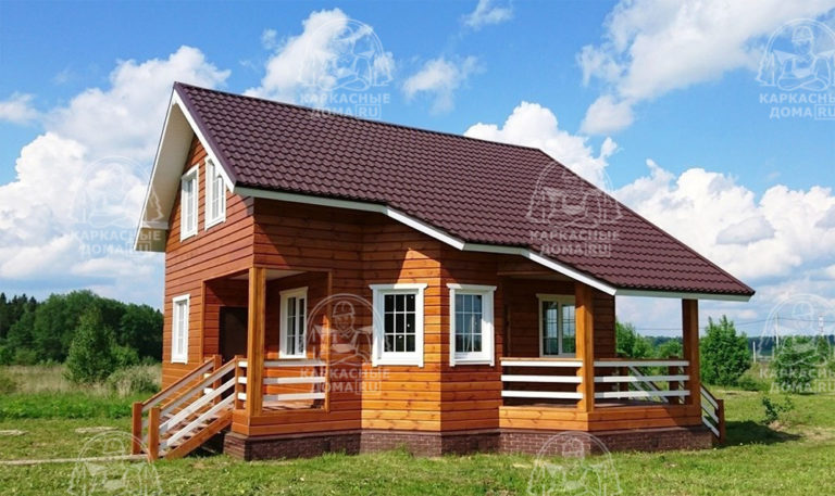 каркасный дом 7,5x8 в Москвае