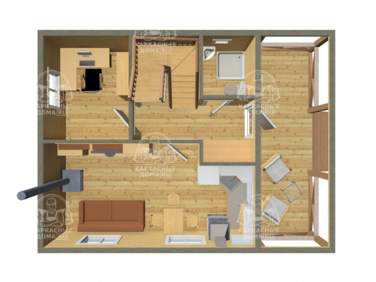 каркасный дом Адулярий 8x6 Москва