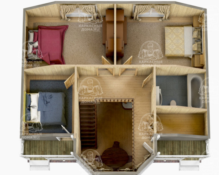 проект каркасного дома шерл 10,2x9,2 Москва