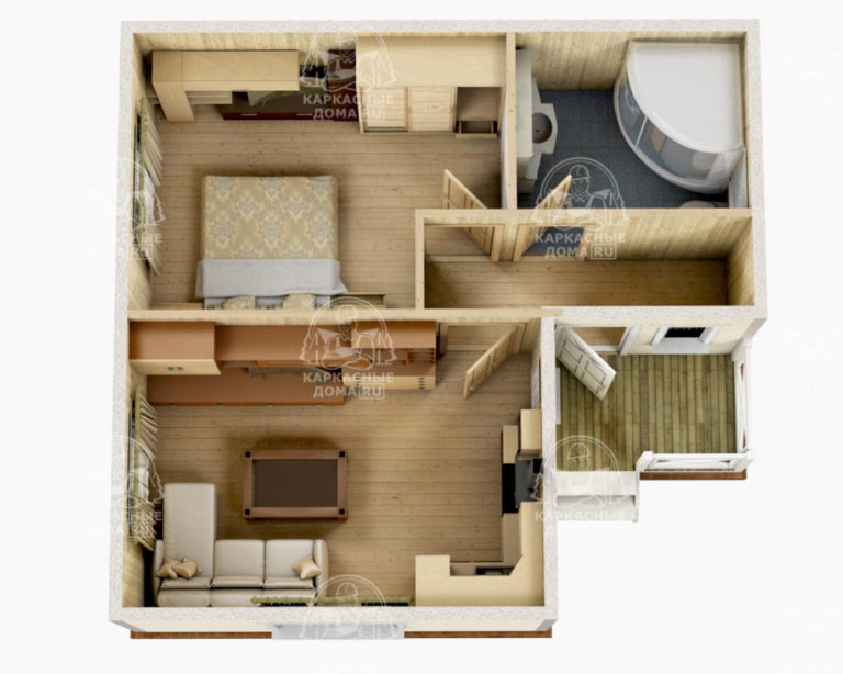 каркасный дом 7,5x7 Раухтопаз Москва