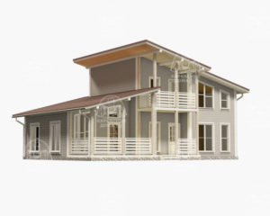 проект каркасного дома Эльбаит 12x10 Москва