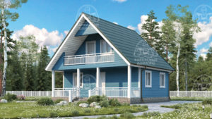 Каркасный дом 7,5×8 проект Цитрин