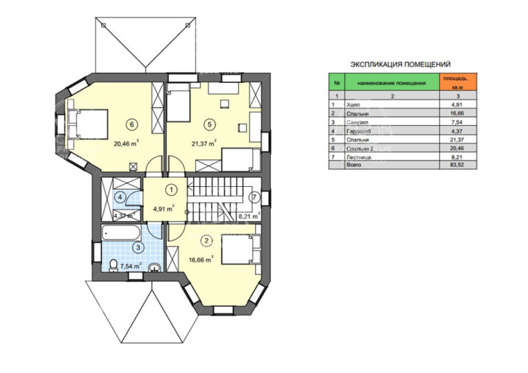 планировка каркасного дома 13x10,7