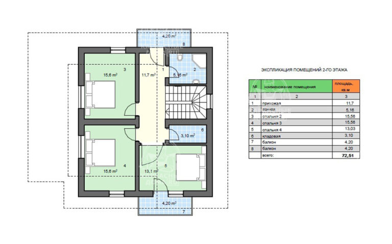 планировка каркасного дома 11,5x9,9