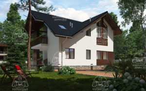 Каркасный дом 12,9×10,4 проект «Азурит»