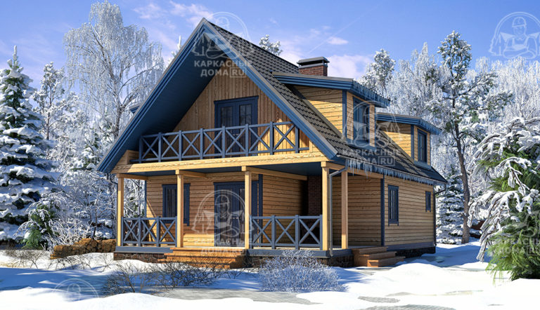 Каркасный дом 12x8 проект Топаз