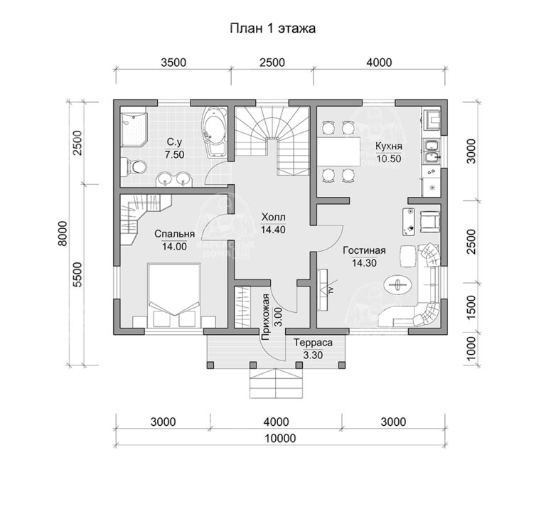 планировка каркасного дома Оникс