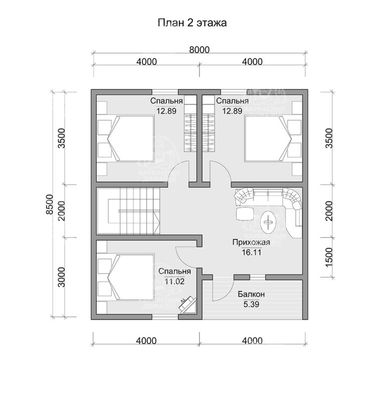 планировка каркасного дома 11,5x9