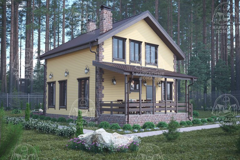 Каркасный дом 8x8 проект Кордиерит